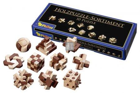 10 Puzzles in legno - giochi di logica