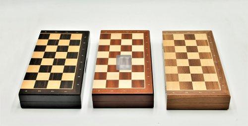 Scacchi Magnetici In Legno Noce E Pino: Scacchiera Pieghevole 40x42 Cm, Portatile Da Viaggio, Regalo Per Adulti E Bambini (3+)