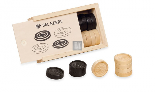 32mm Pedine per Dama in legno e astuccio in legno