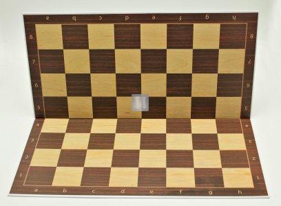 51 x 51 Scacchiera da torneo in plastica, pieghevole. Effetto legno (con bordino bianco)