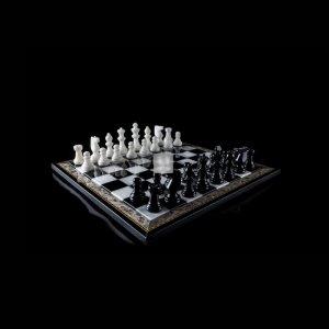 Alabaster Chess Set black/white cm 38x38