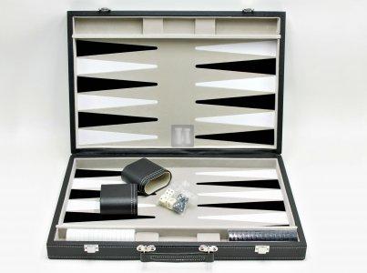 Backgammon black, in eco-leather