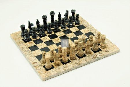 Black and Koral marble chess set - 30.5 x 30.5 cm - White side