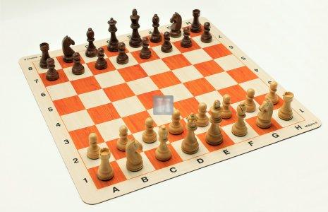 Chess Set Orange. Pieces + board + carry bag