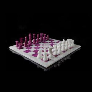 Alabaster Chess Set black/mint cm 37x37