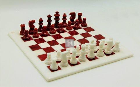 Alabaster Chess Set black/white cm 37x37