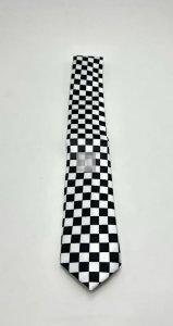 Cravatta scacchistica bianca e nera