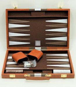 Elegante valigetta Backgammon in similpelle