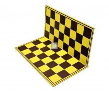 Foldable plastic chess board, double sided for International Checkers