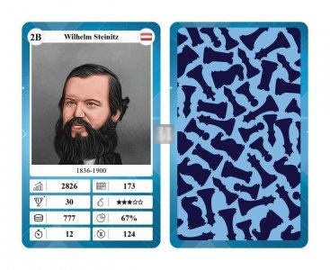 Chess Quartet Trumpf Card Game with 32 Chess Legends for Children and Adults