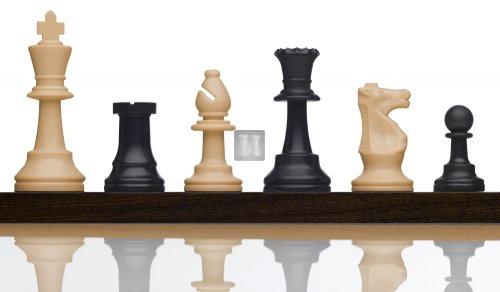 Staunton Chess pieces Tournament Size Beige/Black