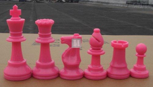 Re mm 95 Scacchi da torneo in plastica "Staunton" Gambit - rosa/nero