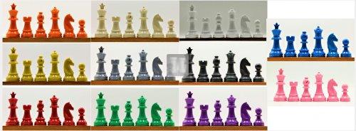 Coloured chess pieces