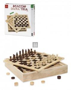 Trio game-set: chess, checkers,  Nine Men's Morris - Dal Negro