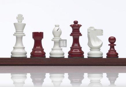 Staunton standard boxwood set Red & White - Re mm 95