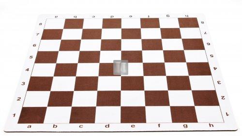 51 x 51 Scacchiera da torneo gommata tipo mousepad - bianco-marrone
