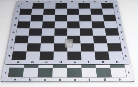 56 x 56 Scacchiera da torneo gommata tipo mousepad - bianco-nero casella 60mm