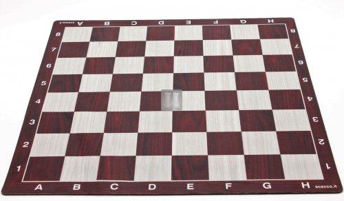 51 x 51 Scacchiera da torneo gommata tipo mousepad - legno-mogano