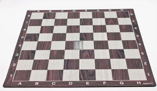 51 x 51 Scacchiera da torneo gommata tipo mousepad - legno-noce