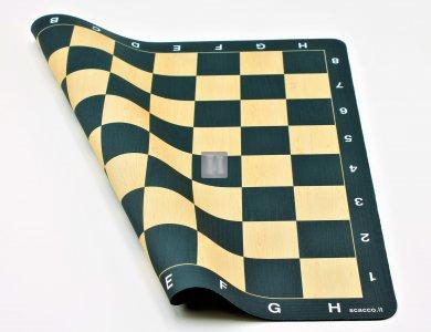 51 x 51 Scacchiera da torneo gommata tipo mousepad - legno-wengé