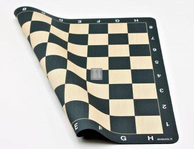 51 x 51 Scacchiera da torneo gommata tipo mousepad - legno-wengé