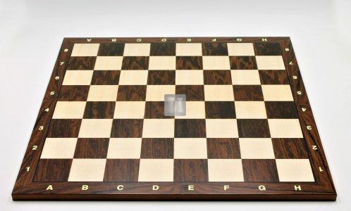 50 x 50 Tournament Chessboard with notation - Striped ebony and Maple