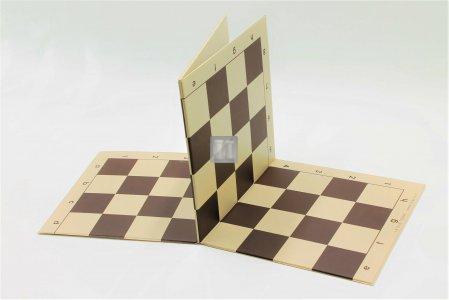 Tournament Folding Chess Board with 2.25 Squares - Double Fold (brown)