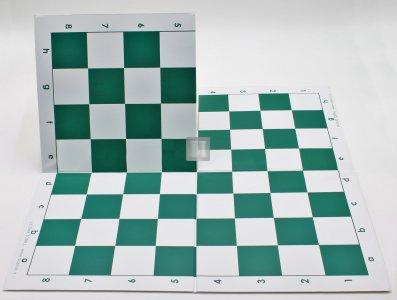 Tournament Folding Chess Board with 2.25 Squares - Double Fold (green)