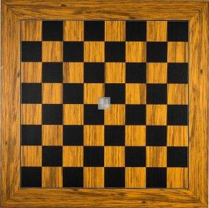 Tournament Chessboard - olive and black died poplar wood