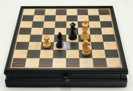 Scacchiera magnetica, con cassetto - wengé e acero