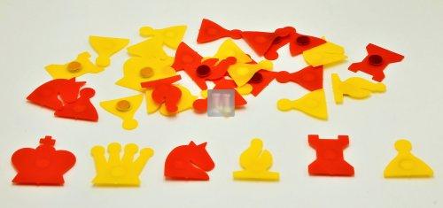 Set 32 magnetic chess pieces yellow/orange
