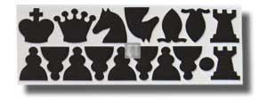 Set 32 replacement pieces for wall chessboard