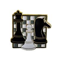 Spilla scacchistica donna pedone cavallo