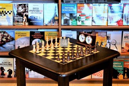 Tavolino scacchistico in legno, Wengé e Acero