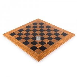 Tournament Chessboard - olive and black died poplar wood