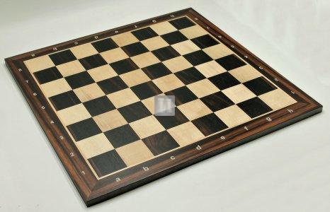 Tournament Chessboard with notation - Striped Ebony and Maple