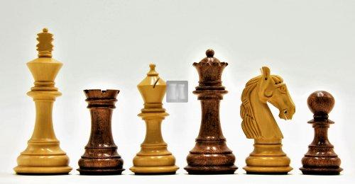 Wood chess set "Fringe" - king mm 99 boxwood and acacia