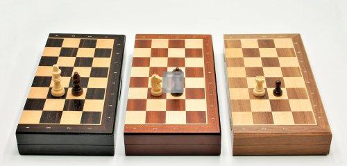 Wooden chess board 33 x 33 cm, foldable, magnetic, with letters and numbers