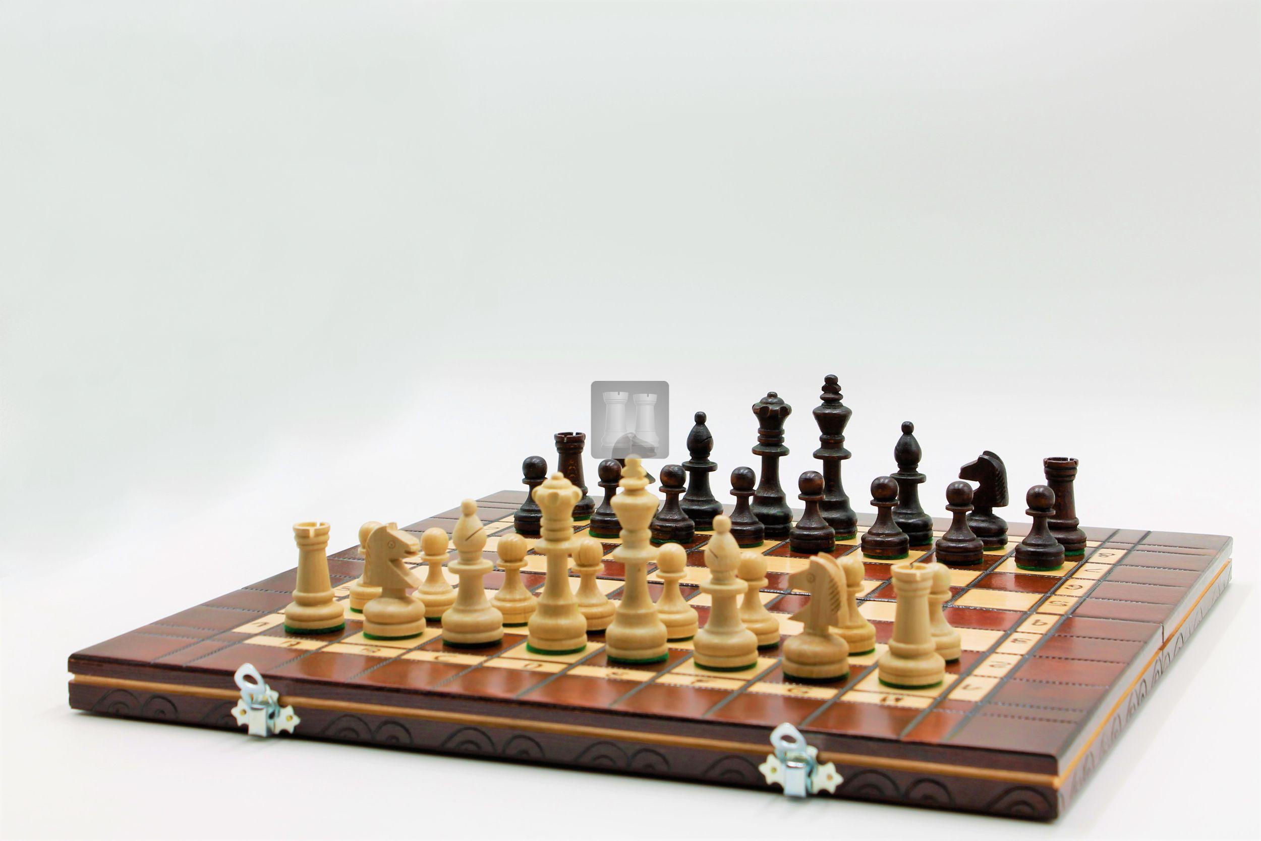 Scacchi elegante gioco degli scacchi in legno scacchiera lavoro a mano k1 35 x 35cm 