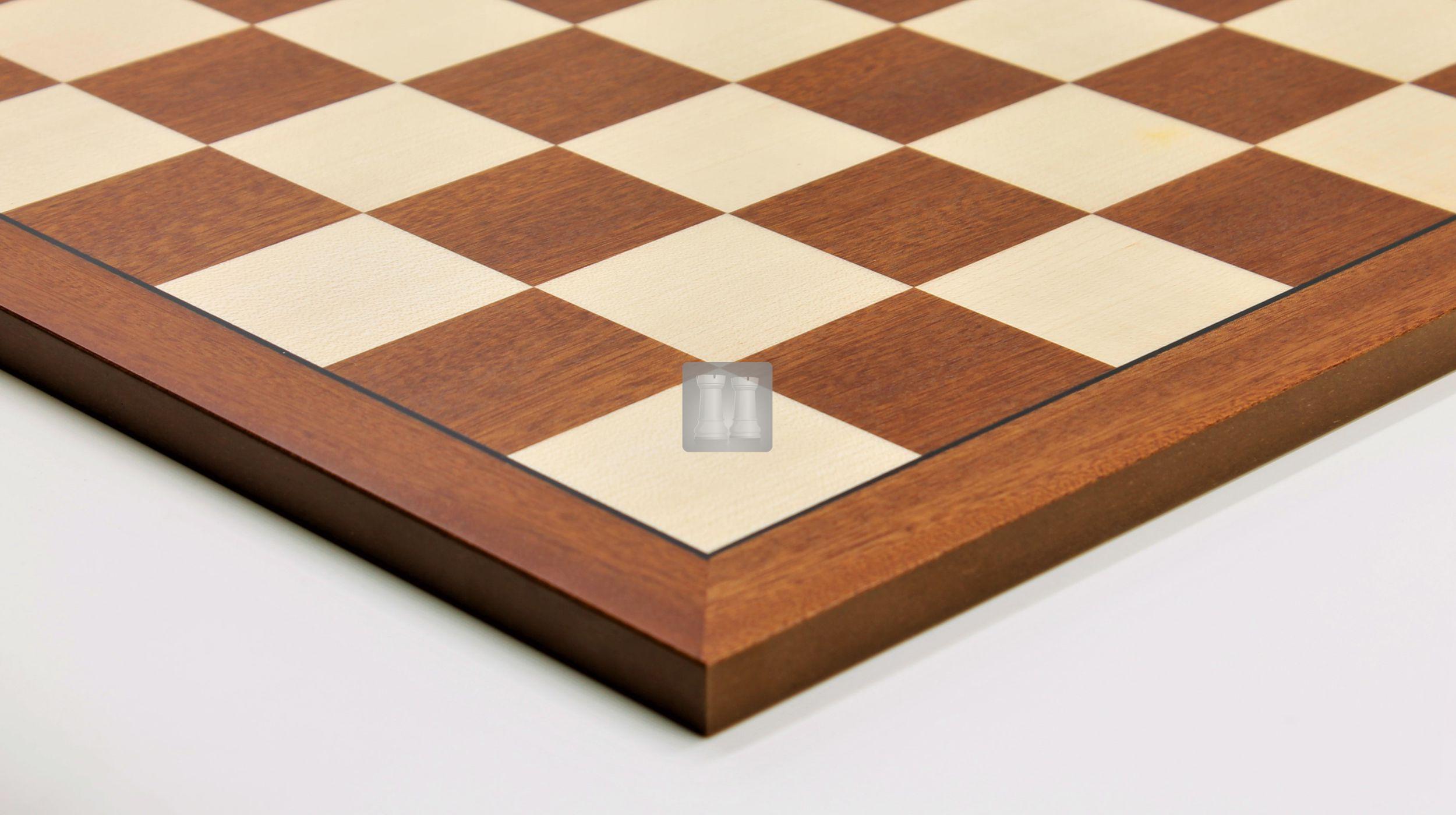 SQUARE Scacchiera Professionale In Legno No 6 Mogano - 54x54 Cm (Campo 58 Mm)