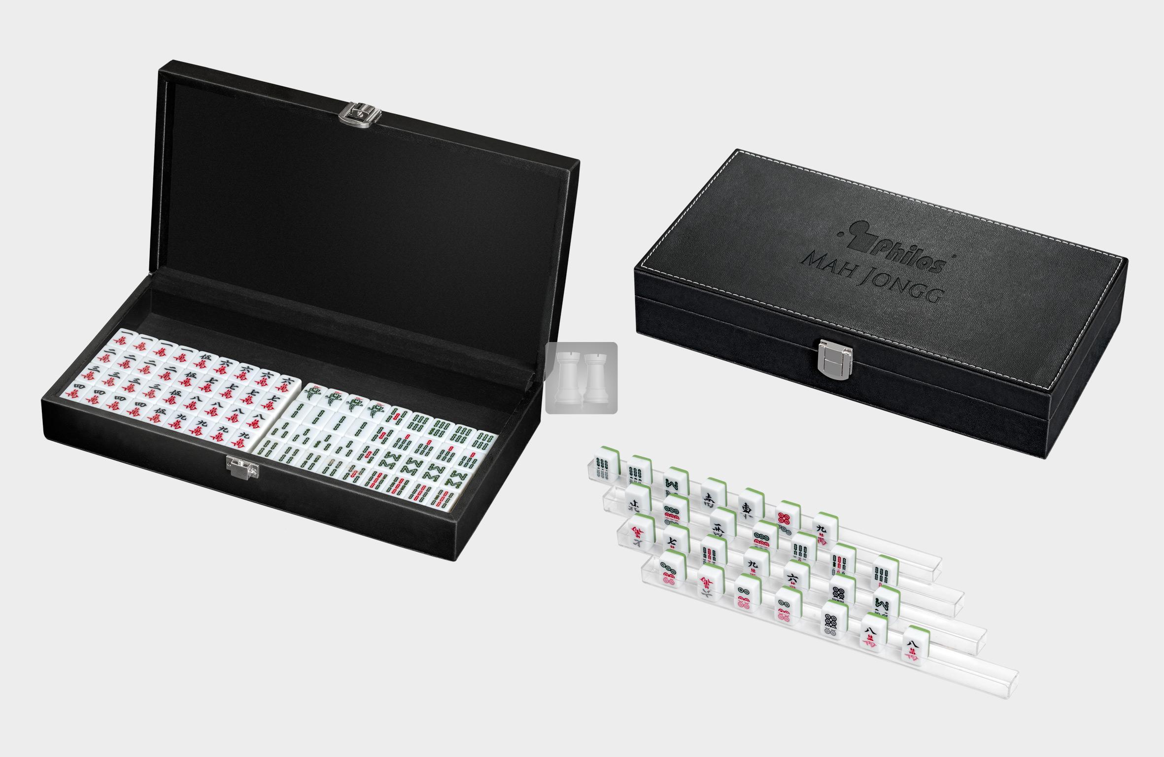 Mahjong - Set di 4 ripiani e spintori leggeri Mahjong | Clear