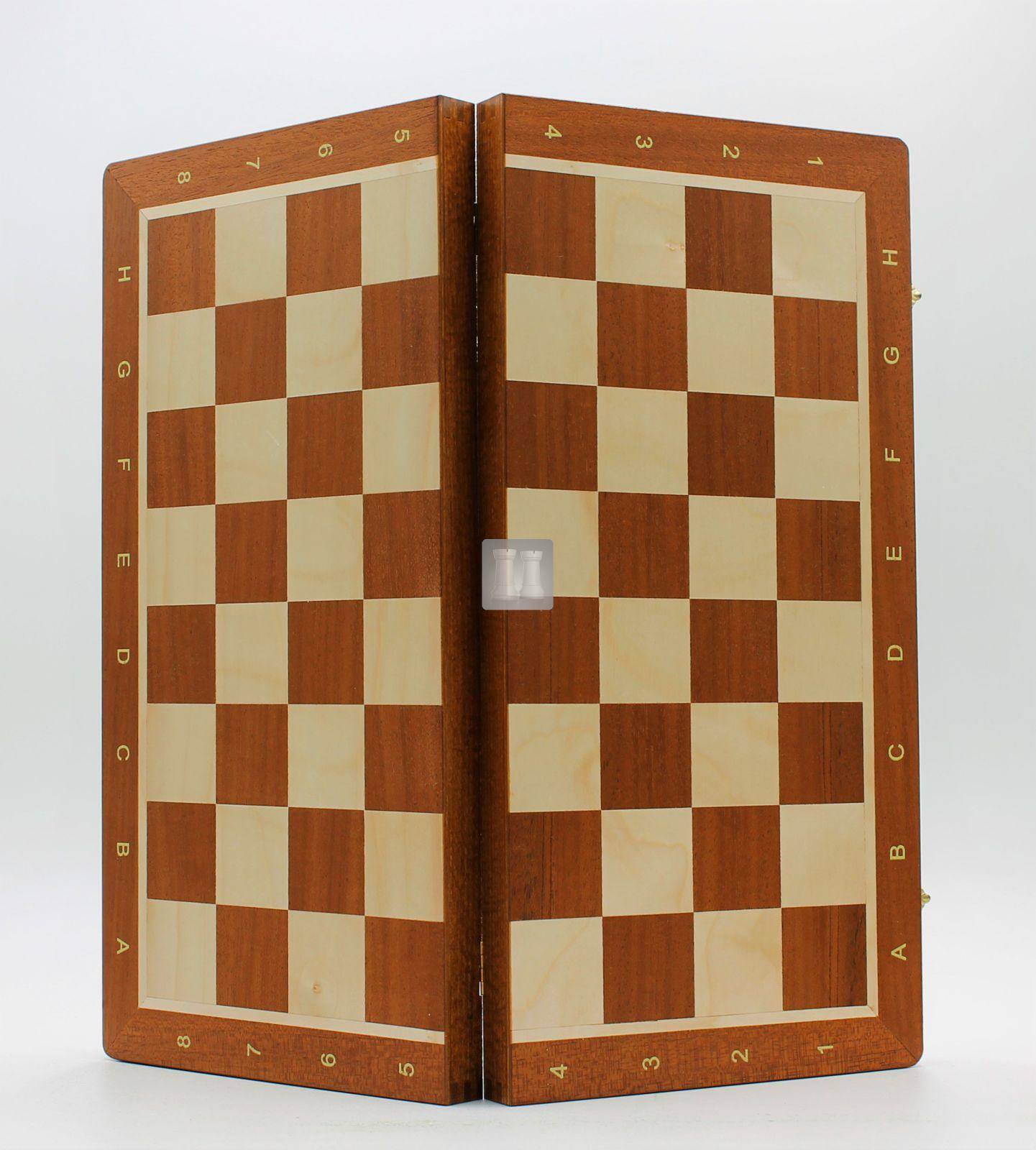 Tradizionali in legno pieghevole set di scacchi scacchiera con Custodia Foderato 30cm x 30cm 
