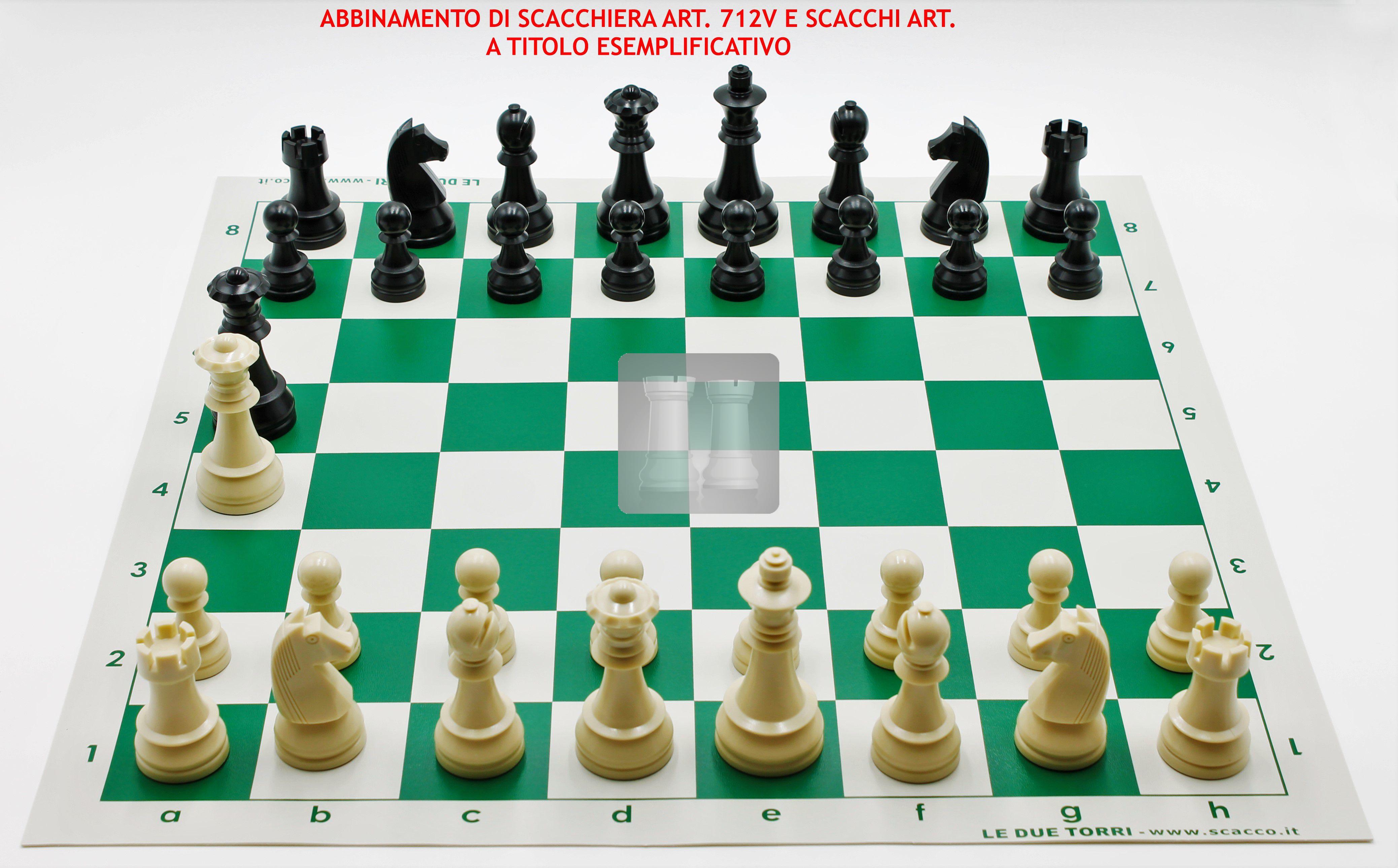 Pezzi Scacchi Tripli Staunton: Set Completo Verde Esercito E Viola, Plastiche Resistenti