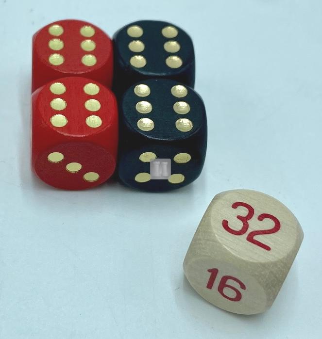 Set Di 6 Dadi D6 Da 16 Mm Opachi &ndash; Rosso &ndash; Valiant Games Per Backgammon
