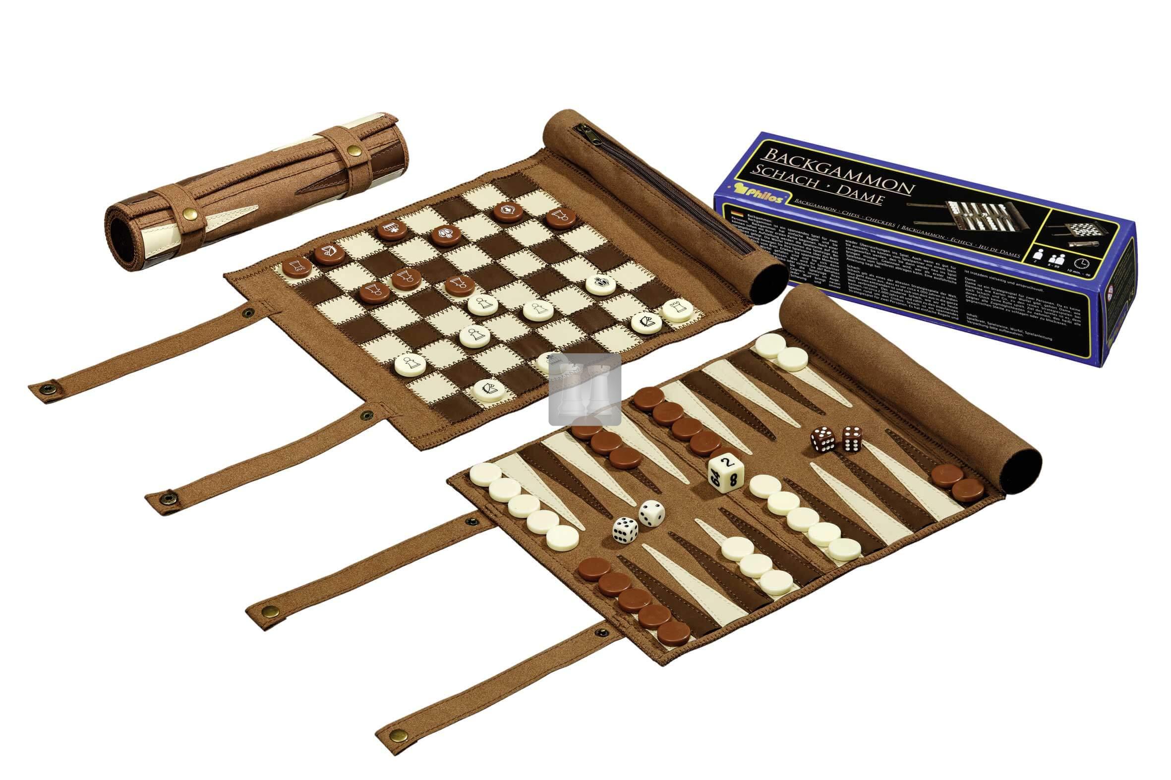 CT Scacchi Dama E Backgammon 3 In 1 – Scacchiera Pieghevole Portatile 34x34 Cm, Gioco Da Tavolo Completo
